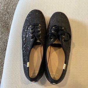 Keds Kate Spade edition black sparkle shoes. Worn for winter formal.